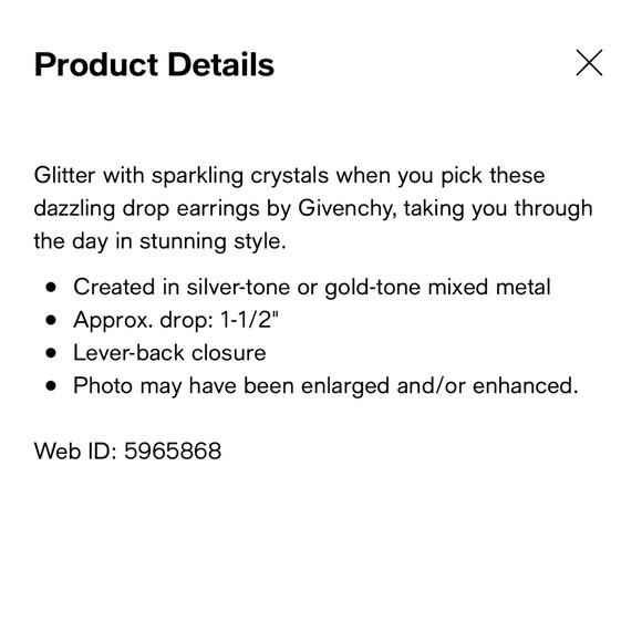 NEW Givenchy Crystal Silver Drop Earrings - Picture 3 of 7